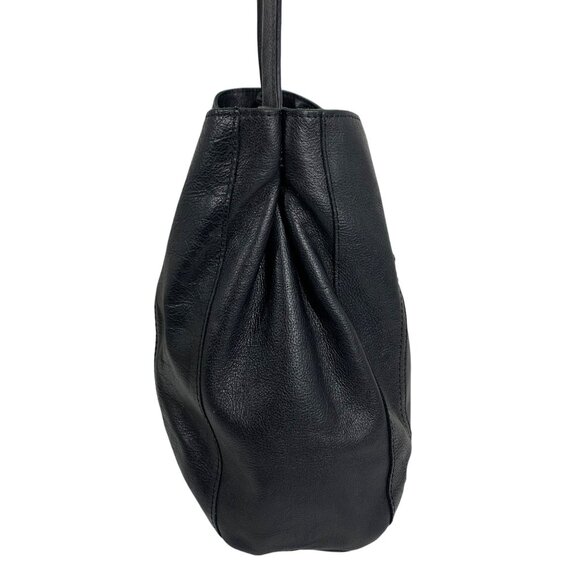 AMERICAN LEATHER CO Avery Sling Hobo Shoulder Bag Black Leather Tote EUC - Picture 4 of 13